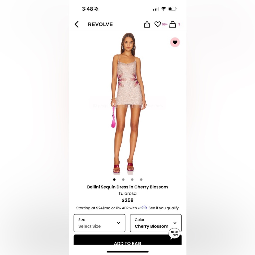 Tularosa Cherry Blossom Sequin Mini Dress